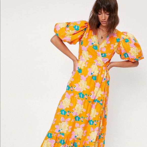 Puff Sleeve Tiered Floral Maxi Dress - Picture 2 of 6